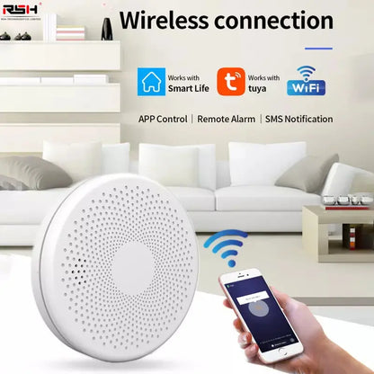 SMOKE AND CARBON MONOXIDE  DETECTOR with SOUND ALARM and TUYA APP linked to your mobile